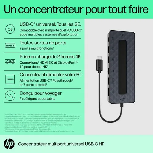 HP UNIV USB-C MULTIPORT HUB — vue 10