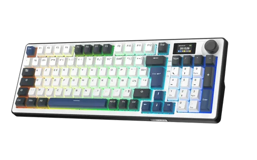 The G-LAB Keyz Elite 450 écran LCD - Mécanique - Sans-Fil - RGB - Blanc/Bleu — vue 8