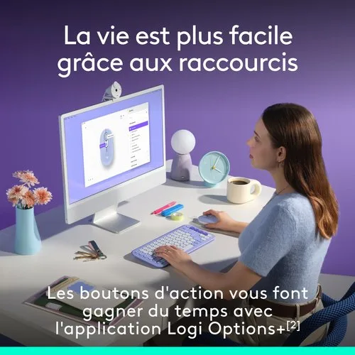 Logitech Pop Mouse - Sans fil - Lilas — vue 6