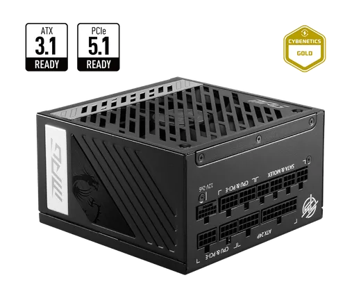 ATX 850W - 80+ Gold - MPG A850GS PCIE5 Noir