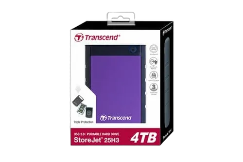 Transcend 4TB StoreJet2.5" H3P portable HDD — vue 3