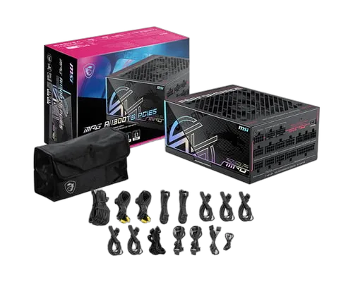 MSI ATX 1300W - 80+ Titanium - MPG AI1300TS PCIE5 Noir — vue 5