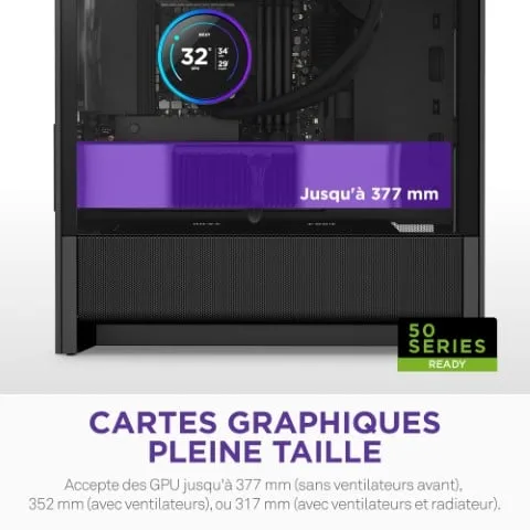 NZXT H3 Flow Noir - MT/Sans Alim/mATX — vue 3