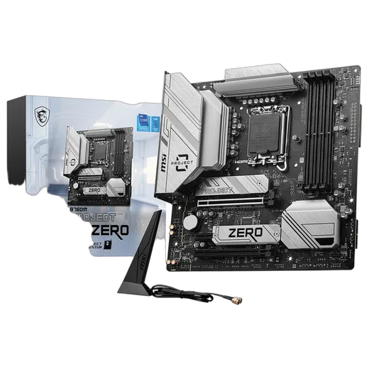 MSI B760M PROJECT ZERO - B760/LGA1700/DDR5/mATX — vue 1