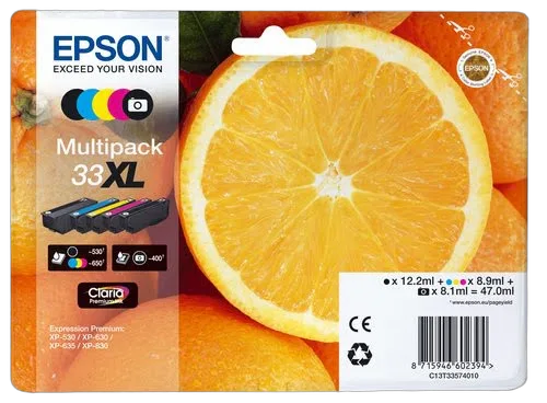 Epson Ink/33XL Oranges CMYKPk SEC — vue 1