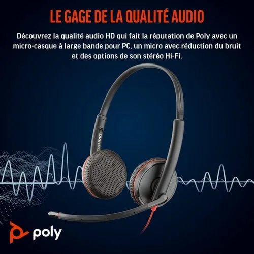 HP POLY BW C3225 STEREO USB-C HS — vue 6