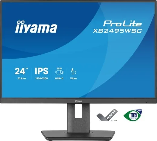 Iiyama Prolite XB2495WSC-B1 - 24.1" FHD+ 100Hz IPS Pivot USB-C 65W — vue 1