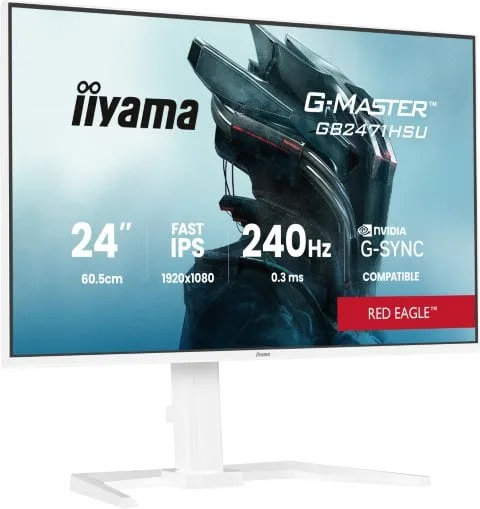 Iiyama GB2471HSU-W1 - 24" FHD 240Hz Fast IPS 0.3ms Pivot G-Sync — vue 1