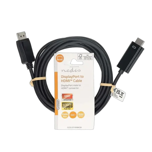 Nedis Câble DisplayPort vers HDMI - 3m - Noir — vue 1