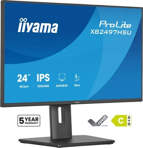 Iiyama Prolite XB2497HSU-B1 - 23.8" FHD 120Hz IPS 4ms Pivot Adaptive Sync — vue 2