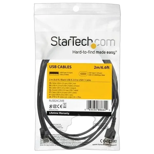 StarTech Cable Black USB 2.0 to USB C Cable 2m — vue 5