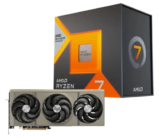 Sapphire Ryzen 7 7800X3D + Nitro+ Radeon RX9070 XT GAMING OC 16G — vue 1