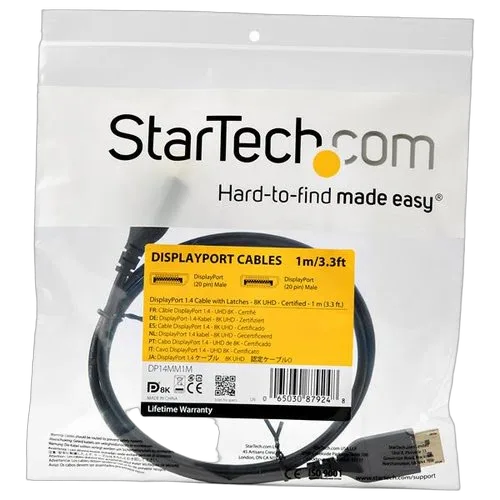 StarTech Cable - DisplayPort 1.4 - 1m 3.3 ft — vue 4