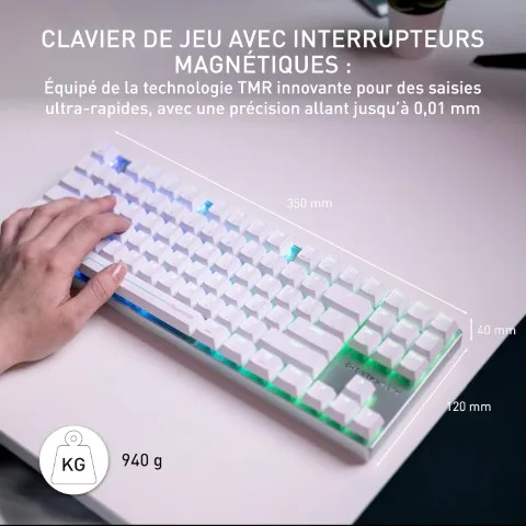 Cherry MX 8.2 Pro TMR TKL - Magnétique - Sans-Fil - RGB - Blanc — vue 5