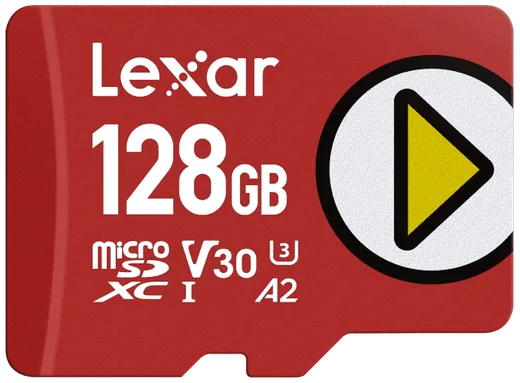 Lexar Micro SDXC 128Go Class 10 U3 V30 A2 LMSPLAY128G-BNSNG — vue 3