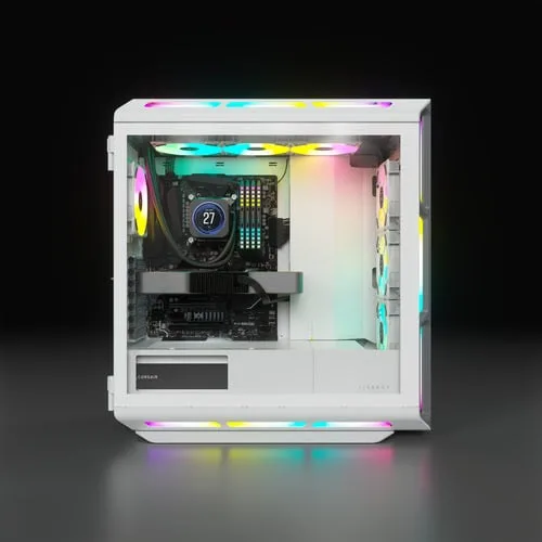 Corsair iCUE 5000T Midi-Tower, RGB, Tempered Glass - weiÃŸ — vue 3