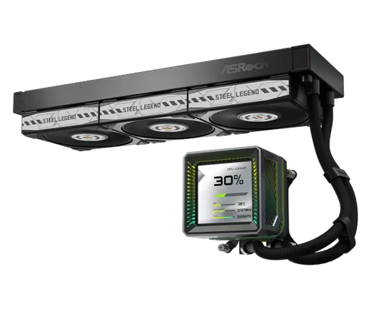 ASRock STEEL LEGEND DARK 360 LCD - 360mm - Noir, vue 4