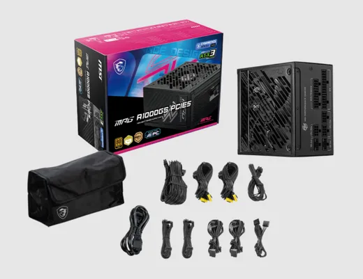 MSI ATX 1000W - 80+ Gold - MPG A1000GS PCIE5 Noir-Seconde Vie — vue 3