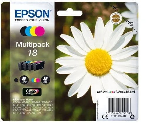 Epson - Noir, Cyan, Magenta, Jaune - C13T18064012 — vue 1
