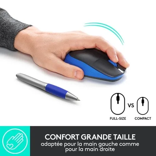 Logitech M190 Full-size wireless mouse - BLUE — vue 5