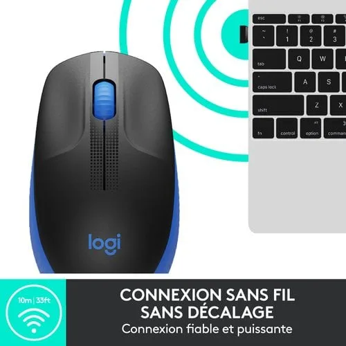 Logitech M190 Full-size wireless mouse - BLUE — vue 6