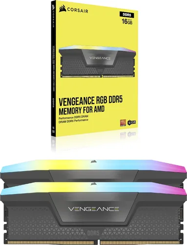 Corsair Vengeance RGB 32Go (2x16Go) DDR5 6000MHz CL 36 Gris — vue 5