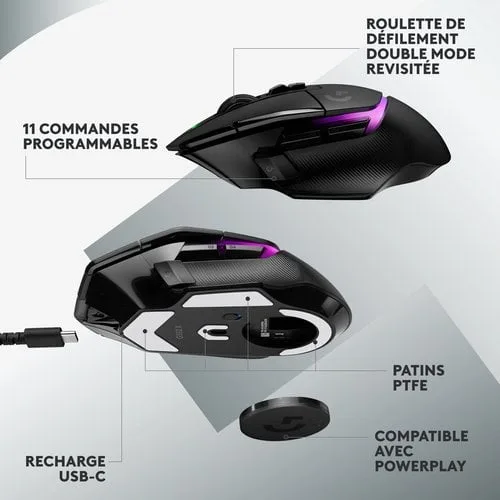 Logitech G502 X Plus - Sans-Fil - RGB - Noir — vue 15
