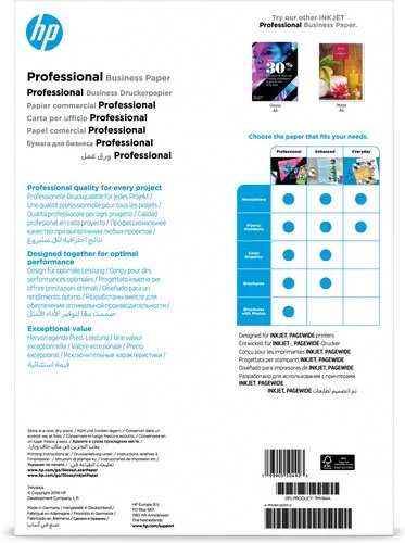 HP Pro Biz Gls A3 180g 150sh FSC Paper — vue 3