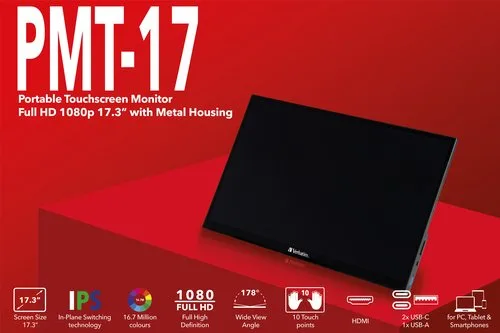 Verbatim PMT-17 Portable Touchscreen Monitor 17.3 — vue 3