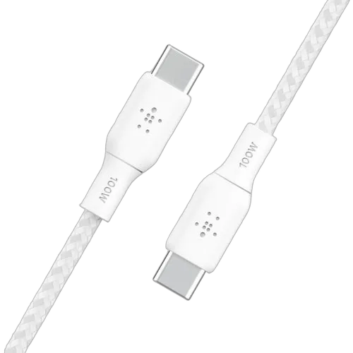 Belkin Câble USB-C vers USB-C - 2m - 100W - Blanc - CAB014BT2MWH — vue 4