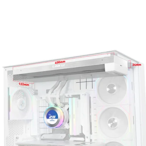 Lian-Li Hydroshift II LCD-C 360 Fanless ARGB Blanc — vue 3