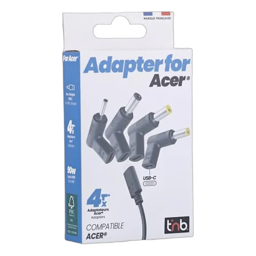 T'nB 4 Embouts chargeurs USB-C vers ACER - Noir — vue 2