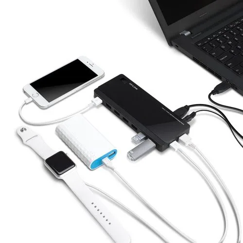 TP-Link USB 3.0 7-Port Hub 2 Charging Ports — vue 3