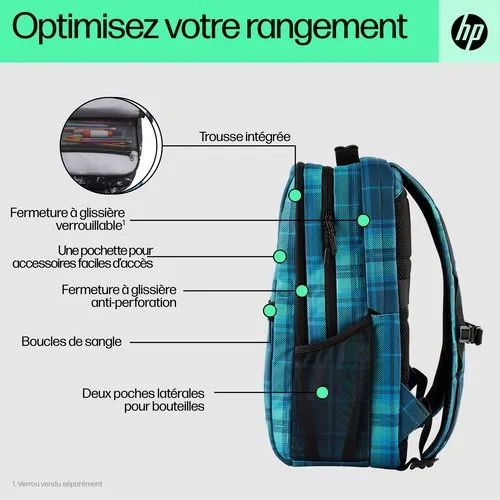 HP Campus XL Tartan plaid Backpack — vue 4