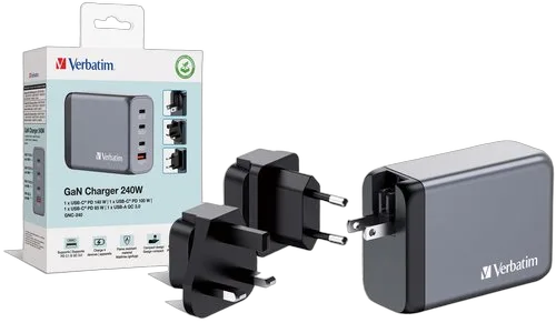 Verbatim GNC-240 GaN Charger 4 Port 240W USB A/C — vue 5
