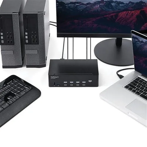StarTech KVM Switch/USB Hub4 Dual Monitor Display — vue 5