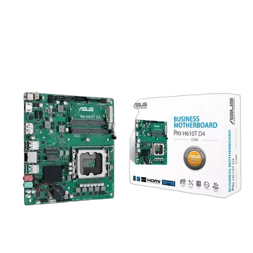 ASUS PRO H610T D4-CSM LGA1700 DDR4 1xHDMI 2.1 1xDP 1xPCIe 2xM.2 2xSATA 4xUSB Thin Mini ITX MB — vue 3