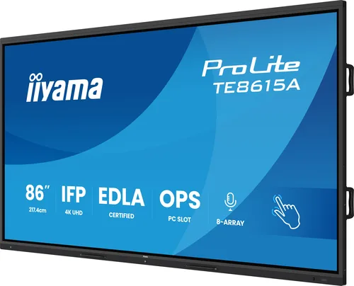 Iiyama Prolite TE8615A-B1AG - 85.6" 4K Tact IPS 8ms Android14 iiShare — vue 3