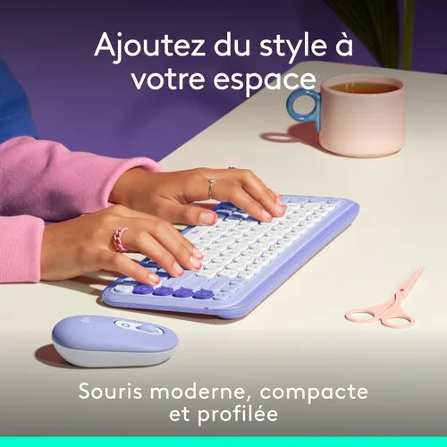 Logitech Pop Mouse - Sans fil - Lilas — vue 4