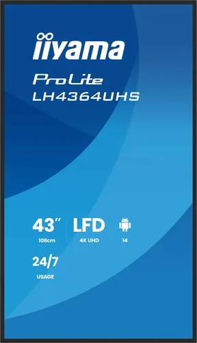 Iiyama LH4364UHS-B1AG 43" - 4K VA 6.5ms Android 14 OS iiShare Wifi — vue 7