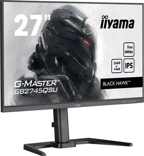 Iiyama G-Master Black Hawk GB2745QSU-B2 - 27" WQHD 100Hz IPS 1ms Pivot Adaptive Sync — vue 3
