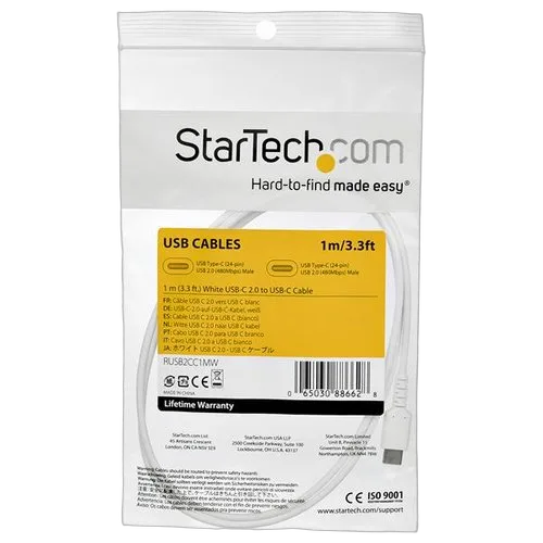 StarTech Cable - White USB C Cable 1m — vue 5