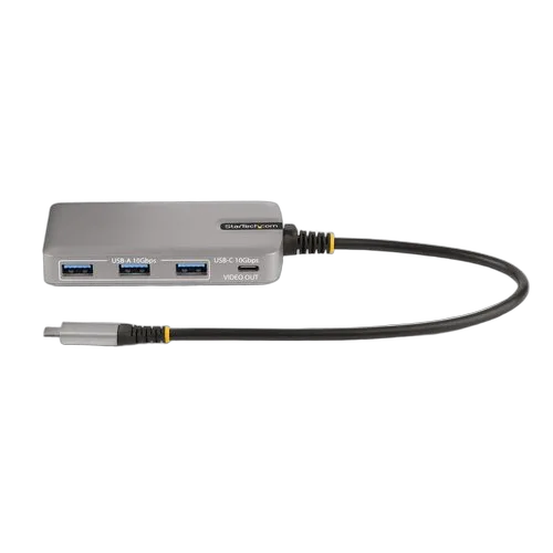 StarTech 4-PORT USB-C HUB W/USB-C VIDEO — vue 3