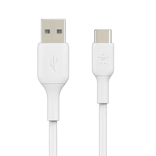 Belkin USB-A to USB-C Cable 2M White — vue 3