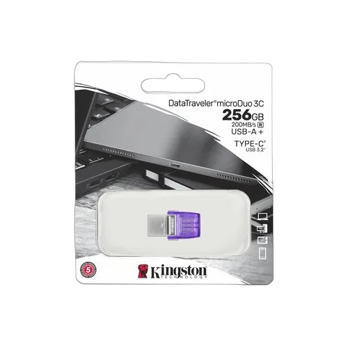 Kingston 256GB DT MICRODUO 3C 200MB/S — vue 3