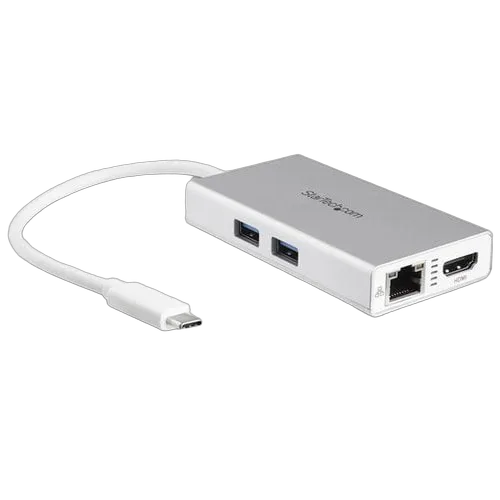 StarTech USB C Multiport Adapter - PD - Silver — vue 1