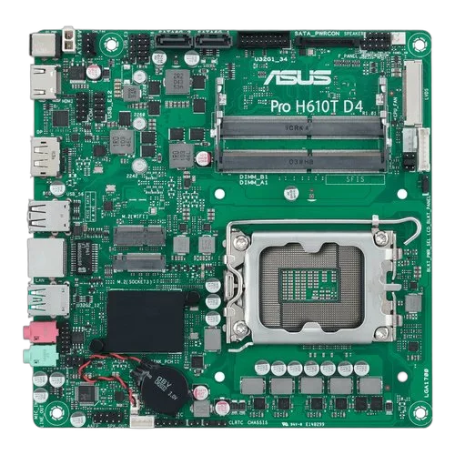 ASUS PRO H610T D4-CSM LGA1700 DDR4 1xHDMI 2.1 1xDP 1xPCIe 2xM.2 2xSATA 4xUSB Thin Mini ITX MB — vue 4