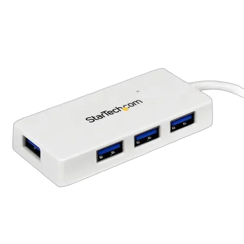 StarTech Portable 4 Port Mini USB 3.0 Hub - White — vue 2