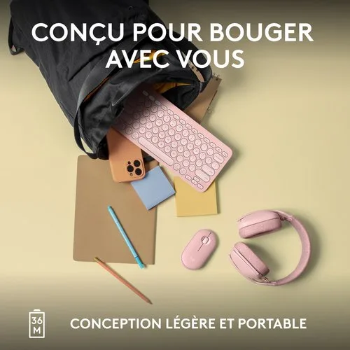 Logitech PEBBLE KEYS 2 K380S TONAL ROSE — vue 15