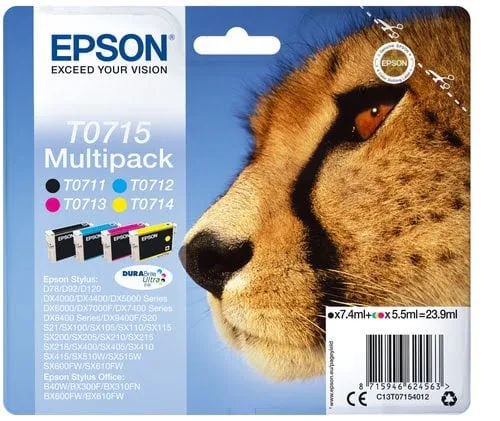 Epson - Noir, Cyan, Magenta, Jaune - C13T07154022 — vue 1